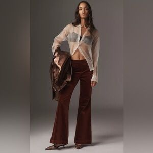 NWOT Anthropologie Pilcro Velvet Pull-On Retro Flare Jeans, Size 27